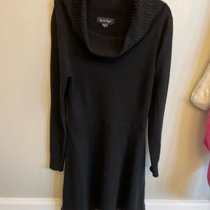 Cowl neck sweater dress